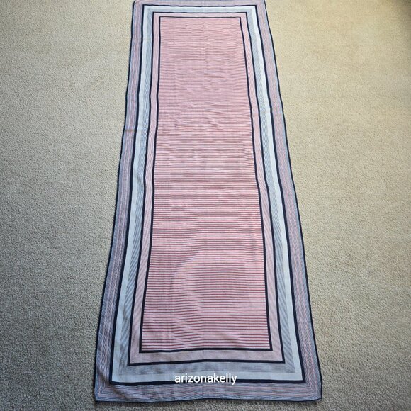 NWOT Lightweight silk/cotton red, white, blue scarf summer preppy nautical - Picture 2 of 10